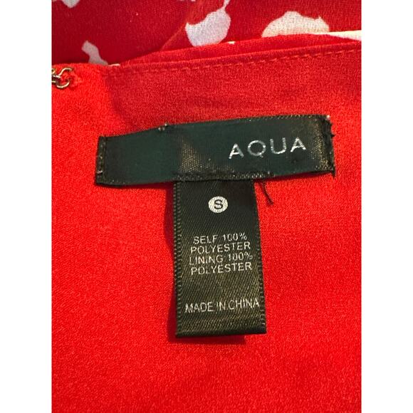 Aqua red white animal print summer mini dress size Small - Picture 3 of 15